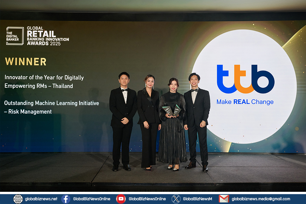 ทีทีบี คว้า 2 รางวัลระดับโลกจากเวที Global Retail Banking Innovation Awards 2025